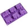 RoseFlower 6 fori stampo in silicone per torta locomotiva-cioccolato torta gelatina pudding sapone cubetti di ghiaccio Cottura DIY stampi, 30 * 17,5 * 4 cm