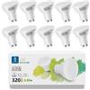 Aigostar Lampadina LED GU10 4W, Luce Bianca Fredda 6500K 320 Lumen, Angolo a Fascio 120-160 Gradi, Nessun Sfarfallio, Pacco da 10
