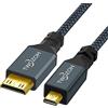 Twozoh Cavo da micro HDMI a mini HDMI, supporta 3D/4K 1080p (0,5 m)