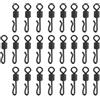 Cyrank 25 Pezzi Girelle da Pesca,Terminale Connettore Girevole a Forma di Q Terminali da Carpfishing,Clip da Pesca alla Carpa,Girelle Pesca con Bottoni a Pressione Connettore in Acqua Dolce o Acqua Salata