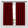 PONY DANCE Tende Oscuranti per Cucina 2 Pezzi 140x160 CM Tenda Corte con Fettuccia Oscurante Finestra Curtains Natalizie Rosse Termiche Isolanti per Interni