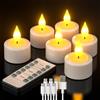 PChero Tea Light Candele Led con Timer, 6 Pezzi Candele Tealight Luci a Led Batteria Natalizie Decorative Finte Piccolo Elettriche Effetto Reale Per Halloween Natale Decorazioni Casa