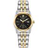 Citizen Orologio da donna classico Corso Eco-Drive, in acciaio inox, con datario a 3 lancette, lancette luminose, Quadrante bicolore oro/nero, 9 inches, classico