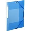 Viquel - Camicie in plastica A4 con lembi e etichetta identificativa sul lato - Tasche trasparenti con chiusura elastica - A4 - Blu traslucido