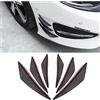 JNNJ 6 Piezas Aletas De Parachoques Delantero Universal Pvc, Aleta De Parachoques De Coche Parachoques Delantero Labio, Protector Aleta Canard Divisor Difusor Valence Spoiler Labio（Carbono)