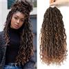 SOKU 5 pacchetti/lotto 45 cm Ombra Marrone Fiume Falso Locs Ondulati con Estremità Ricci Uncinetto Capelli Sintetico Uncinetto Trecce Dreadlocks Africano Twist Treccia 24 Filo/Pack