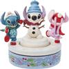 Enesco Jim Shore Disney Traditions 6013061 - Statuetta girevole con motivo Stitch & Angel Building A Snowman, 15,2 cm