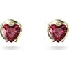 Swarovski Orecchini a lobo Stilla, Cuore, Rossi, Placcato color oro