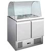 AMITEK Saladette refrigerata - N. 2 porte - Vetro curvo - cm 90 x 70 x 130 h