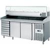 AMITEK Banco pizza con 2 porte e 7 cassetti - Vetrina - cm 202.5 x 80 x 105 h