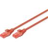 Digitus DK16170025R Cavo Rete Non Schermato, Rosso, Cat-6 - 0,25 m, Cavo patch - U-UTP - LSZH