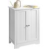 BAKAJI Mobiletto Armadietto Bagno 2 Ante Mobile Armadio in Legno MDF Bianco 60x30x80cm