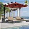 BAKAJI Ombrellone Giardino Decentrato 3x3 Mt Rosso Vino Palo Alluminio Gazebo Piscina