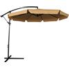 BAKAJI Ombrellone Giardino Decentrato 3x3 Moka Telo con pendente Palo Alluminio Gazebo