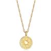 Elli Collana Donne Ciondolo Cordoncino Moneta Rotondo Sole Tendenza Vintage in Argento Sterlino 925