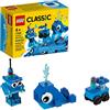 LEGO 11006 Classic Mattoncini Blu Creativi, Giochi Educativi per Bambini di 4+ Anni, con Balena, Treno e Robot Giocattolo