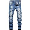 Happy Cherry Jeans Strappati Ragazzi in Denim Pantaloni Skinny Vita Alta Jeans Moda con Tasche Pantaloni Lunghi Blu Vintage per Bambini, 13-14 Anni