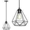 BAKAJI Lampadario Lampada Sospensione Design Moderno Industriale Paralume Nero E27