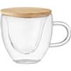 Tazze in vetro borosilicato e tappo in bamboo personalizzate Coramug 180 ml personalizzate o neutre