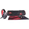 GielleService PACK GAMING MARS USB MRCP1 4 in 1 Tasteria+Mouse+Cuffie+Pad