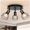 Dehobo Faretti LED Soffitto Orientabili 3 Luci E14 Metallo Nero