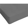 Italian Bed Linen Lenzuolo Sotto con Angoli Letto Singolo, Cotone, Made in Italy, Lenzuola 90x200 con Angolo elasticizzato 25cm, Grigio Scuro