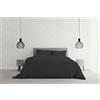 Italian Bed Linen Elegant Set Copripiumino Matrimoniale Microfibra, lavorato in Italia - Parure Copri Piumino - Sacco Piumone 250x200 cm con Patella e Federe Cuscino, Grigio scuro, Matrimoniale