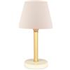 LBSIGN Lampada Da Tavolo 22x37 Cm Design Moderno Paralume Crema Piede Oro Lara