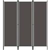 vidaXL Paravento a 3 Pannelli Divisorio Separè Pannello Byobu Pieghevole Schermo Separatore Ambienti Interni Protezione Privacy Antracite 150x180 cm