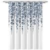 Lush Decor Tenda da doccia con motivo floreale piangente, 183 x 183 cm, blu e blu
