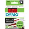 DYMO Nastro D1 standard 458070 - 19 mm x 7 mt - PL - nero-rosso - Dymo (unità vendita 1 pz.)
