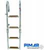 PIMAR SCALETTA INOX 316 PIEGHEVOLE CON MANICI ARROTONDATI 4 SCALINI NAUTICA BARCA