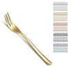 Kyraton Forchette da dessert dorate, 12 pezzi, 15,6 cm, in acciaio inox placcato in oro, set di posate per torte, forchette da tè, forchette da frutta, lavabili in lavastoviglie