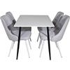 Venture Home GR20047 Polar & Velvet Deluxe Gastronomia Scrivania con 4 Sedia, 120 cm Lunghezza x 75 cm Larghezza x 80 cm Altezza, Bianco/Nero/Grigio Chiaro