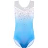 HUAANIUE Ragazza Ginnastica Leotard Senza maniche Bambino Abbigliamento sportivo Atletica Balletto Leotard Lunga Bambini Costume 3-12 Anni