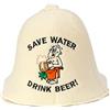 Natural Textile Capello da Sauna 'Drink Beer' Bianco - Cappelli in feltro di lana biologico 100% - Proteggi la tua testa dal calore - Guida eBook per Sauna in inglese incluso