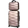 CELIMS - Set Valigie | Valigia Media 20 kg Rigida Oro Rosa + Beauty Case da Viaggio 35cm | Valigia da Stiva 65cm | Trolley Medio 65cm con 4 Ruote