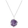 COAI Collana da Donna con Ciondolo di Amatista Grezza, Collana Ametista Naturale da Donna