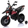 TOYSCAR Mini Moto Cross Elettrica Bambini 1-4 Anni Aprilia RX 3 Ruote Motore 12V Luci Led Sospensioni A Molla TOYSCAR (ROSSO-NERO)