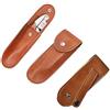 Ownkim Custodia Coltello Cuoio per Coltelli Pieghevoli da 5 Pollici, Guaina Protettiva in Pelle di Alta Qualità con Passante per Cintura e Chiusura a Bottone (Senza Coltello)