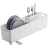 YAMAZAKI 4314 TOWER Slim Dish Drainer, white, ABS Resin, 55.5 x 16.5 x 16 cm