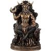 DRW Figura di Cernunn Dio Celtico della Natura Finitura Bronzo in Resina Dipinta a Mano 20x15x30 cm
