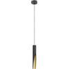 Eglo Barbotto - Lampada LED a sospensione, da appendere sopra il tavolo da pranzo con illuminazione indiretta in metallo nero e oro, con lampadina GU10, luce bianca calda