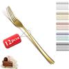 Kyraton Forchetta da tavola dorata 12 pezzi, forchette da 20,7 cm in acciaio inossidabile placcatura in titanio oro Argenteria da sposa, set di 12 forchette dorate