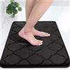Homaxy Tappeto da bagno in memory foam, antiscivolo, morbido, assorbente, lavabile, facile da pulire, nero, 40 x 60 cm