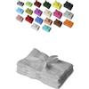 EXKLUSIV HEIMTEXTIL Set di asciugamani con fiocco, set da 4 pezzi, 30 x 50 cm, argento
