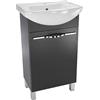 paplinskimoebel Armadietto da bagno con lavandino, 50 x 40 x 84,5 cm, mobiletto per bagno, piccoli ospiti, lavabo con mobiletto da 50 cm - bianco (Grafite)
