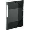 Viquel - Camicie in plastica A4 con lembi e etichetta identificativa laterale - Tasche trasparenti con chiusura elastica - A4 - Nero traslucido