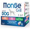 Monge Grill Adult Multibox Mix Salmone Maiale Agnello Cibo Umido Per Cani Adulti 12 Bustine Monge