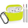 KOKOKA Custodia in Silicone Compatibile per AirPods Pro 2 2022 e 2019 con Kit di Pulizia, Case Cover Protettiva in Premium Silicone per Airpods Pro 2a e 1a Generazione con Moschettone,Brilliant Yellow